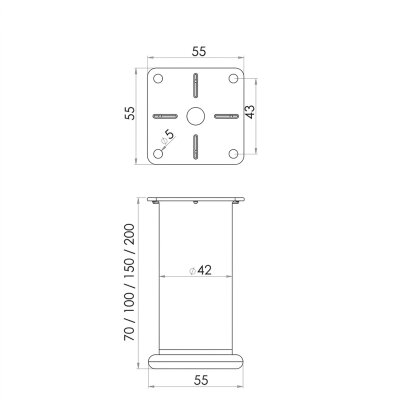 Kapsan Plastik Vidalı 42lik Baza Ayağı 8 Mikron (KBA-4211-0100-A01) - Kapsan (1)