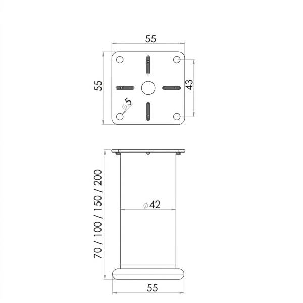 Kapsan Plastik Vidalı 42lik Baza Ayağı 8 Mikron (KBA-4211-0100-A01) - 2