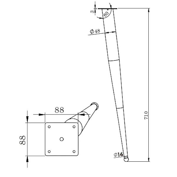 Kapsan Siyah/Sarı Konik Ayak (KMA-0125-0710-B13-C25) - 2