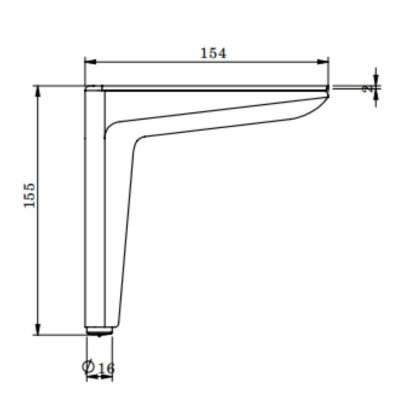Kapsan Üç Kollu Mobilya Ayağı Mat Siyah (KAX-4013-0155-B13) - Kapsan (1)