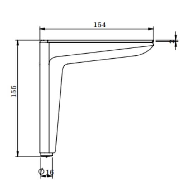 Kapsan Üç Kollu Mobilya Ayağı Mat Siyah (KAX-4013-0155-B13) - 2