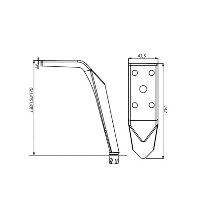 Kapsan Üçgen Formlu Bükümlü Mat Sarı Ayak (KAX-0817-0150-C25) - Kapsan (1)