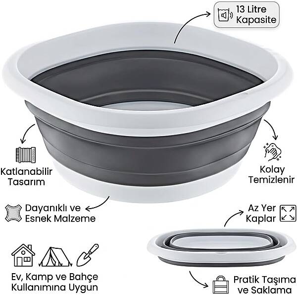 Katlanır Leğen 10 Litre (AMZ16) - 5
