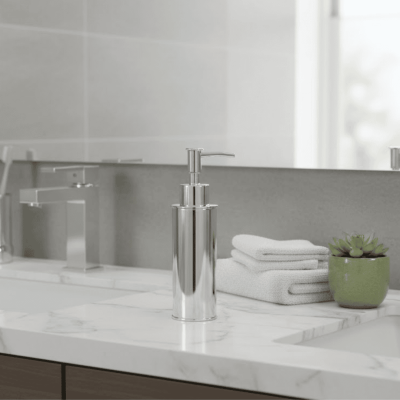 Vitale Tezgah Üstü Yuvarlak Sıvı Sabunluk Krom Renk (KBW-621CR) - Vitale