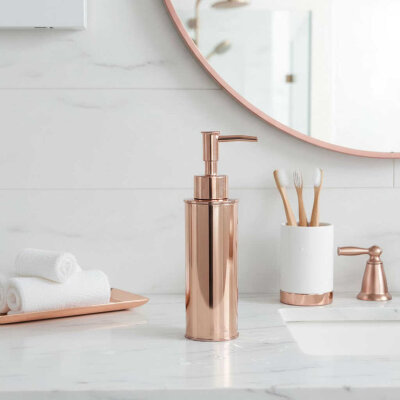 Vitale Tezgah Üstü Yuvarlak Sıvı Sabunluk Bakır Renk (KBW-621RS) - Vitale