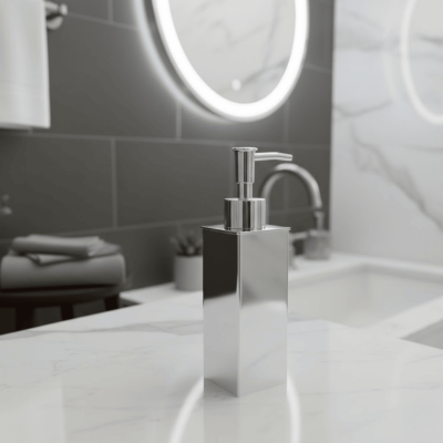 Vitale Tezgah Üstü Kare Sıvı Sabunluk Krom Renk (KBW-627CR) - Vitale (1)