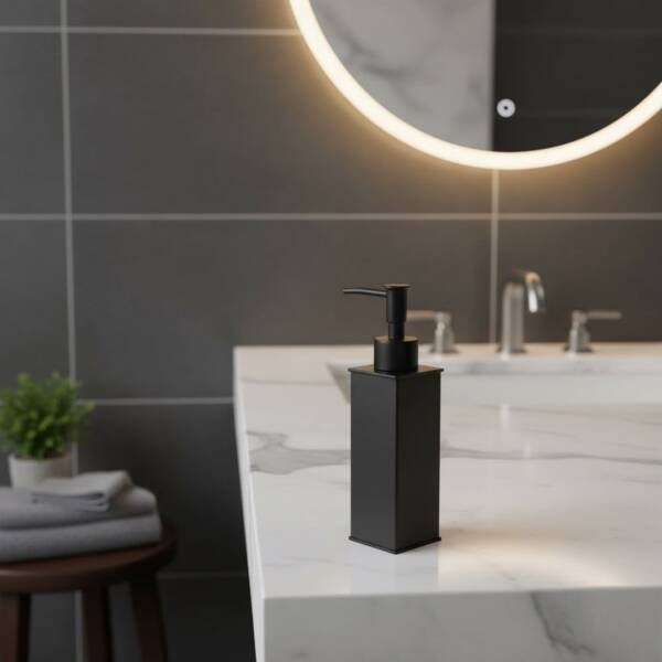 Vitale Tezgah Üstü Kare Sıvı Sabunluk Mat Siyah (KBW-627MB) - 1