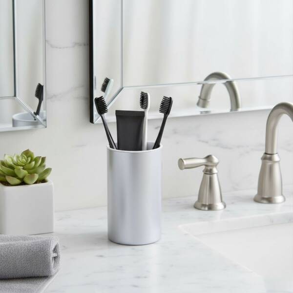 Vitale Tezgah Üstü Yuvarlak Diş Fırçalık Krom Renk (KBW-631CR) - 1