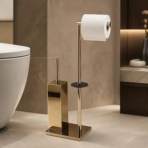 Vitale Hareketli Wc Set Kare Yerden Gold Renk (KBW-871GL) - 1