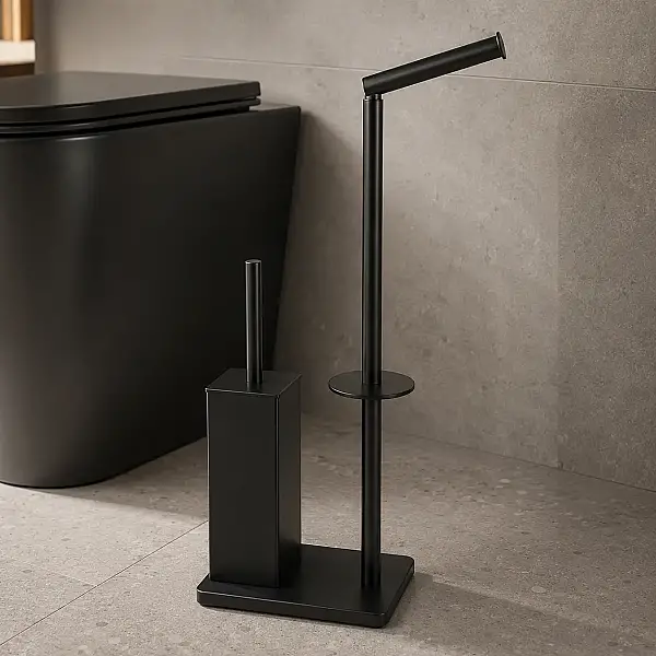 Vitale Hareketli Wc Set Kare Yerden Mat Siyah (KBW-871MB) - 1
