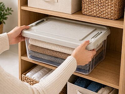 Kilitli Saklama Kabı Şeffaf Organizer 12 Litre (AMZ18) - Genel