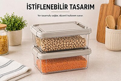 Kilitli Saklama Kabı Şeffaf Organizer 2,5 Litre (AMZ21) - Genel (1)