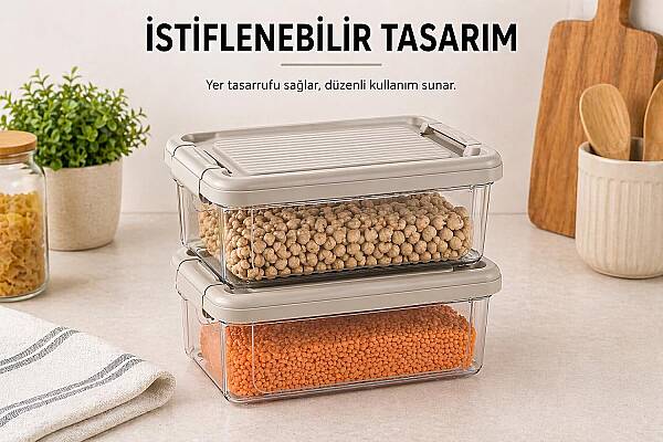 Kilitli Saklama Kabı Şeffaf Organizer 2,5 Litre (AMZ21) - 2