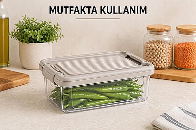 Kilitli Saklama Kabı Şeffaf Organizer 2,5 Litre (AMZ21) - 4
