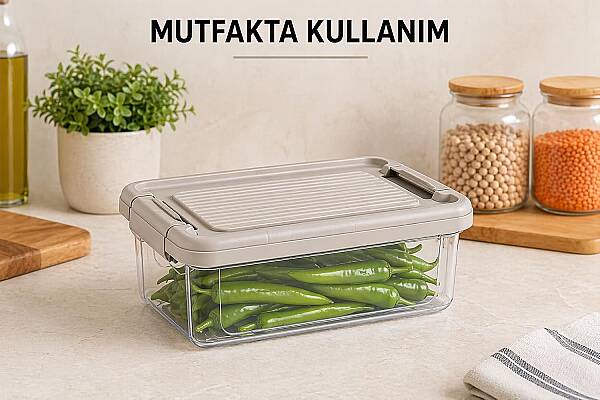 Kilitli Saklama Kabı Şeffaf Organizer 2,5 Litre (AMZ21) - 4