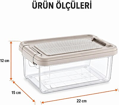 Kilitli Saklama Kabı Şeffaf Organizer 2,5 Litre (AMZ21) - 7