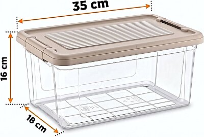 Kilitli Saklama Kabı Şeffaf Organizer 9 Litre (AMZ20) - 6