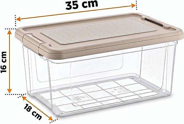 Kilitli Saklama Kabı Şeffaf Organizer 9 Litre (AMZ20) - 6