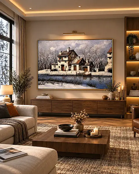 Kış Manzaralı Tablo 90*120 (DC1-CT485) - 1
