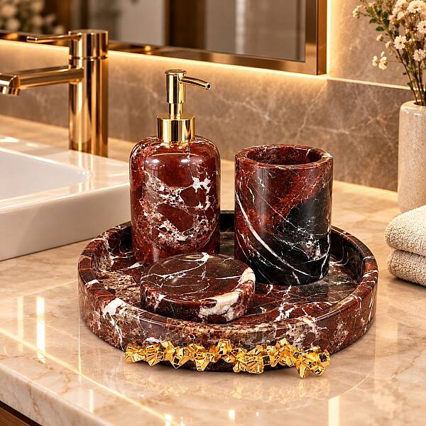 Sese Koi Dörtlü Banyo Seti Bordo (2341) - 1