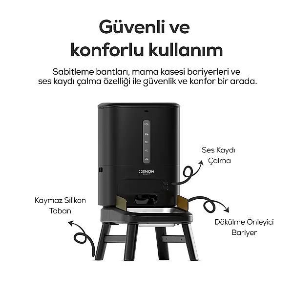 Köpek Mama Kabı | Akıllı, 15L, Mobil Kontrol, Büyük Taneli Mama Uyumlu, Yükseklik Ayarlı (X8630) - 3
