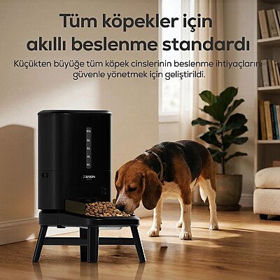 Köpek Mama Kabı | Akıllı, 15L, Mobil Kontrol, Büyük Taneli Mama Uyumlu, Yükseklik Ayarlı (X8630) - 4