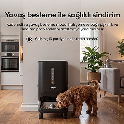 Köpek Mama Kabı | Akıllı, 15L, Mobil Kontrol, Büyük Taneli Mama Uyumlu, Yükseklik Ayarlı (X8630) - 6