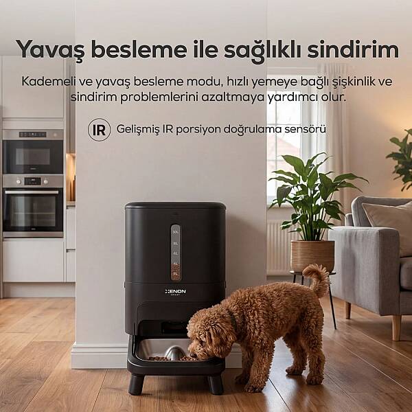 Köpek Mama Kabı | Akıllı, 15L, Mobil Kontrol, Büyük Taneli Mama Uyumlu, Yükseklik Ayarlı (X8630) - 6