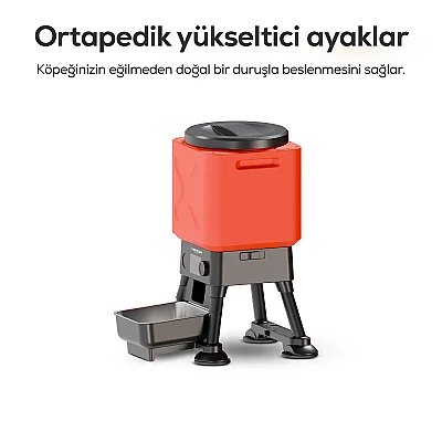 Köpek Mama Kabı | Akıllı, Uygulama Kontrol, 14L, Yükseltilmiş Ortopedik Tasarım, Çelik Kase (X8631) - 4