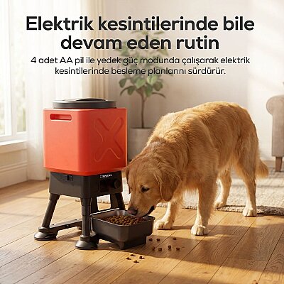 Köpek Mama Kabı | Akıllı, Uygulama Kontrol, 14L, Yükseltilmiş Ortopedik Tasarım, Çelik Kase (X8631) - 7