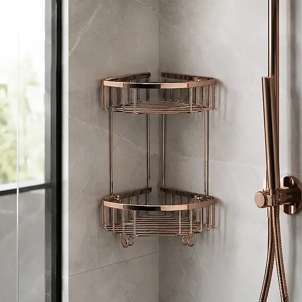 System BanyoKöşe İkili Duş Rafı Rose Renk 25 cm (BA3014 045 RS) - 2