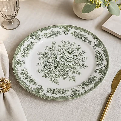 Kosova -296 24 Parça Yemek Takımı (Green Rosabella) (POR-0037) - 4