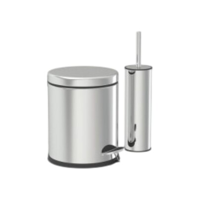 Kosova 2'li Banyo Seti 5L + WC Klozet Banyo Fırçası Krom Renk (VNK-0090) - 1