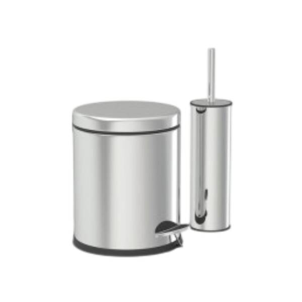 Kosova 2'li Banyo Seti 5L + WC Klozet Banyo Fırçası Krom Renk (VNK-0090) - 1