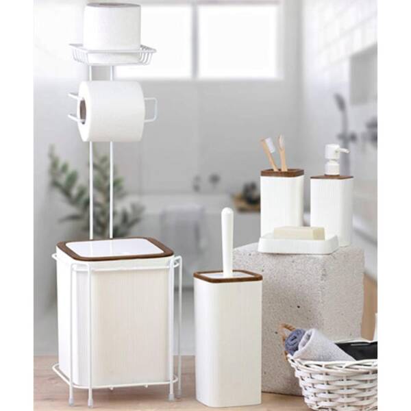 Kosova Mina Beyaz Kare 5li Banyo Seti (OKY-0518A) - 1