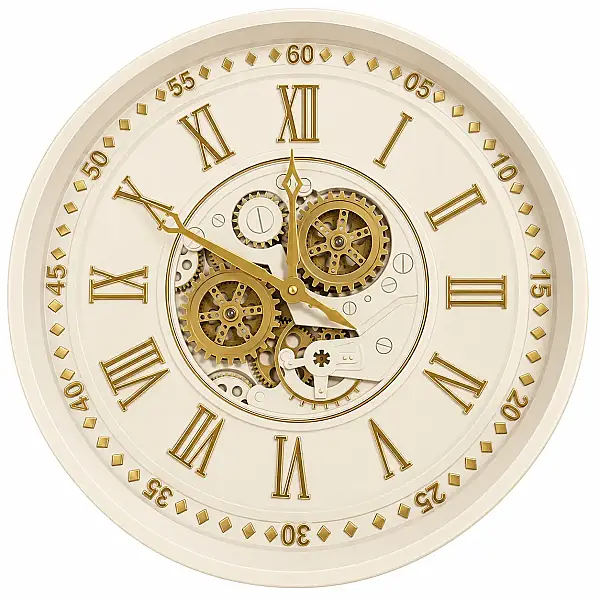 Krem/Gold Duvar Saati 59 cm (SFS-2608) - 2