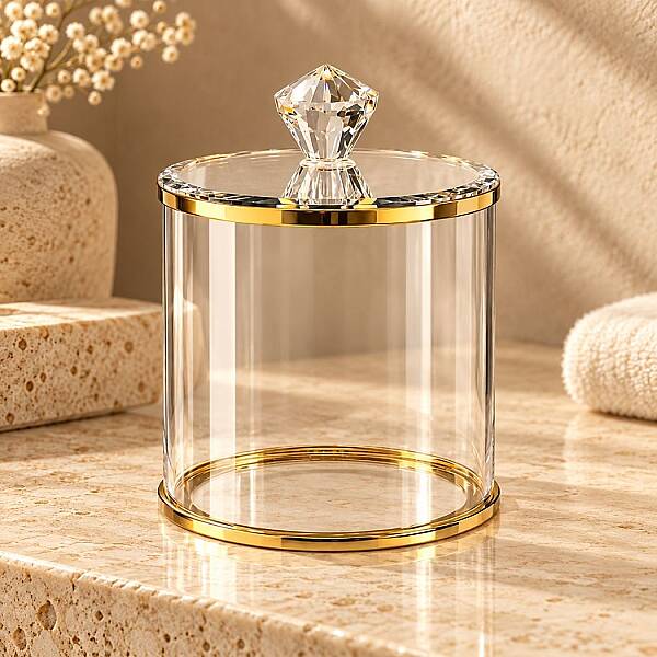Kristal Kavanoz Büyük Boy Gold Renk (CNK-1039) - 1
