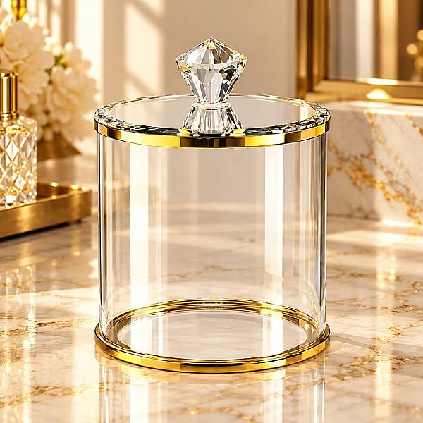 Kristal Kavanoz Büyük Boy Gold Renk (CNK-1039) - 2