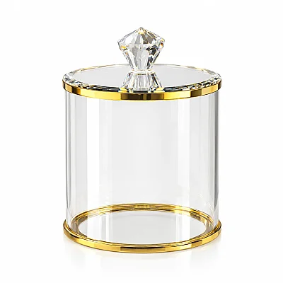 Kristal Kavanoz Orta Boy Gold Renk (CNK-1040) - 1