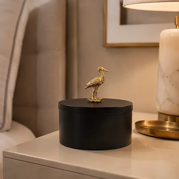 Kuşlu Dekoratif Kutu Siyah/Gold 15*8 cm (AK.JA0088) - 4