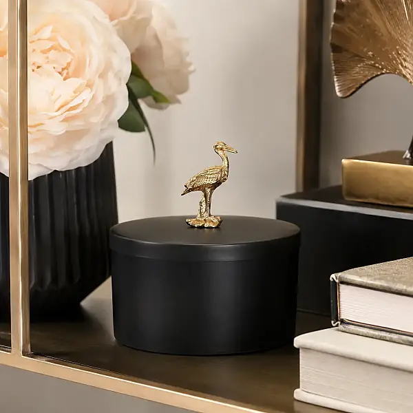 Kuşlu Dekoratif Kutu Siyah/Gold 15*8 cm (AK.JA0088) - 5