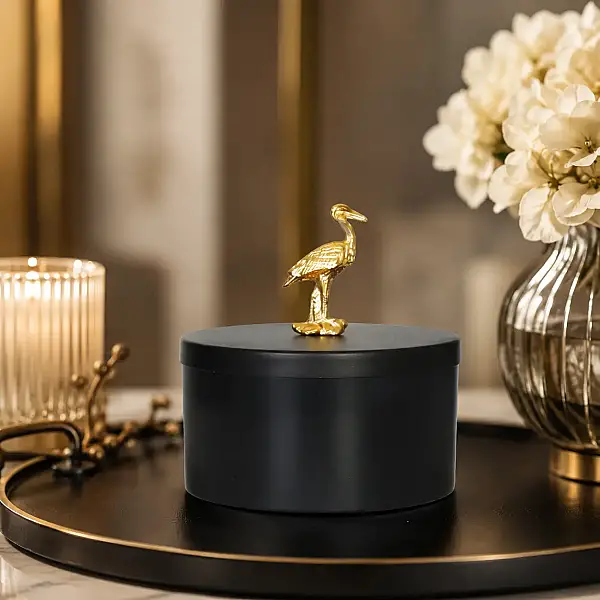 Kuşlu Dekoratif Kutu Siyah/Gold 15*8 cm (AK.JA0088) - 6