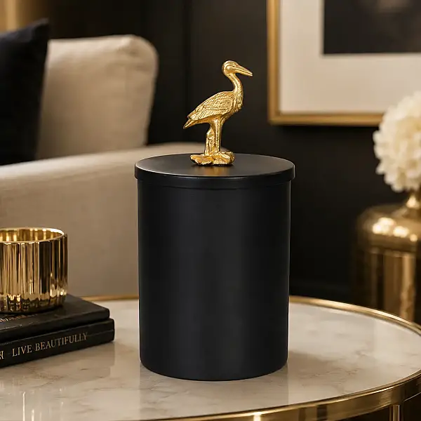 Kuşlu Kutu Siyah/Gold 10,5*20 cm (AK.JA0086) - 2