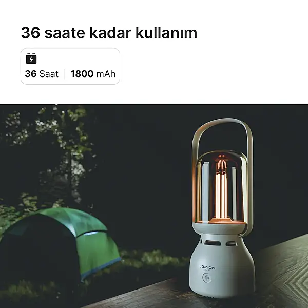 Lambalı Bluetooth Hoparlör | Gece Lambalı, 1800 Mah, Şarjlı, Müziğe Duyarlı, Taşınabilir (X6851) - 5