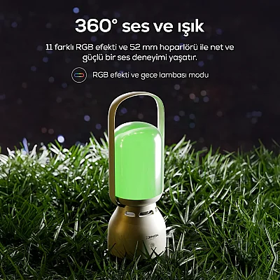 Lambalı Bluetooth Hoparlör | RGB Işıklı, 1800 Mah, Şarjlı, Taşınabilir, Çift Yönlü İletişim (X6850) - 4