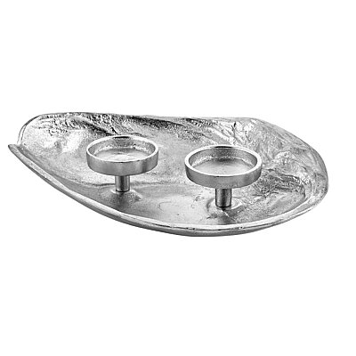Lamedore Dish İkili Mumluk Gümüş (1BHT-524406LS) - La'Medore