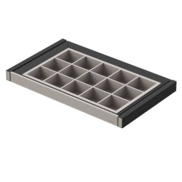 Starax 70cm Leather Touch Gizli Raylı Bölmeli Çekmece Antrasit Renk (S-6421-A) - 2