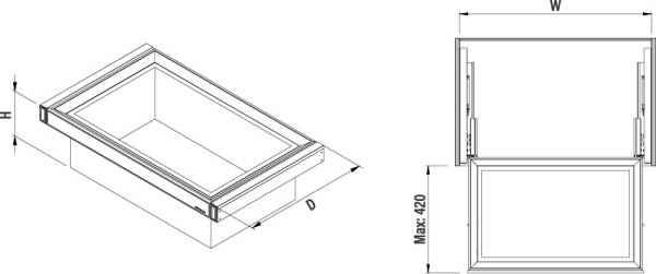 Starax Leather Touch Gizli Raylı Derin Çekmece - 900mm - Antrasit (S-6433-A) - 3