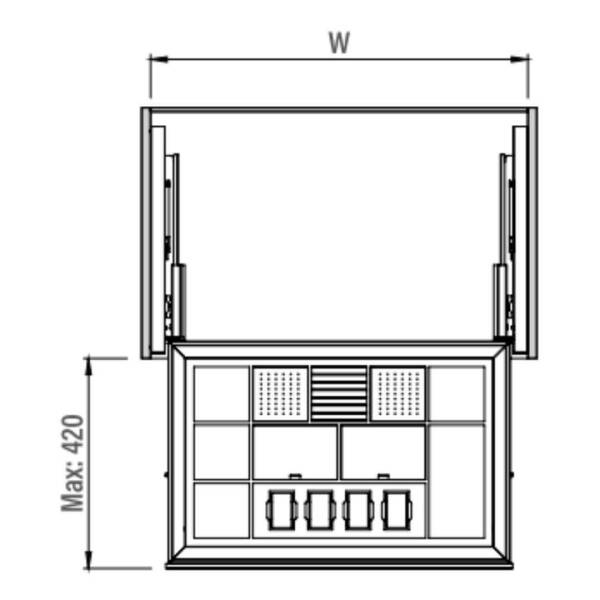 Starax 60cm Leather Touch Gizli Raylı Mücevherlik Antrasit Renk (S-6415-A) - 3