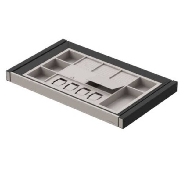 Starax 60cm Leather Touch Gizli Raylı Mücevherlik Antrasit Renk (S-6415-A) - 2